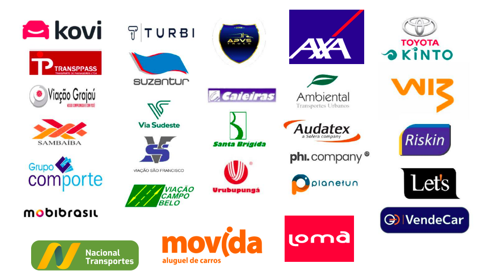 Logos de parceiros que utilizam os benefícios da BateClick